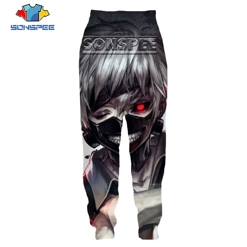 

SONSPEE 3D Print Trousers Men Hip Hop Women Tokyo Ghoul Juzo Suzuya Streetwear Harajuku Casual Sports Cropped Trousers