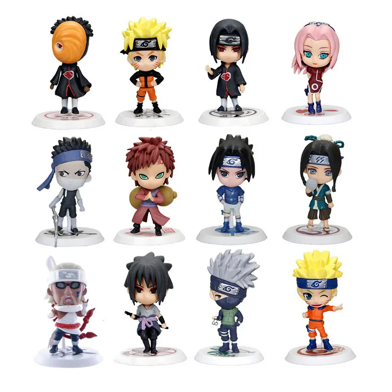 Figuras de Anime de Naruto, conjunto completo de muñecos versión Q, Naruto Sasuke, Kakashi, Gaara,
