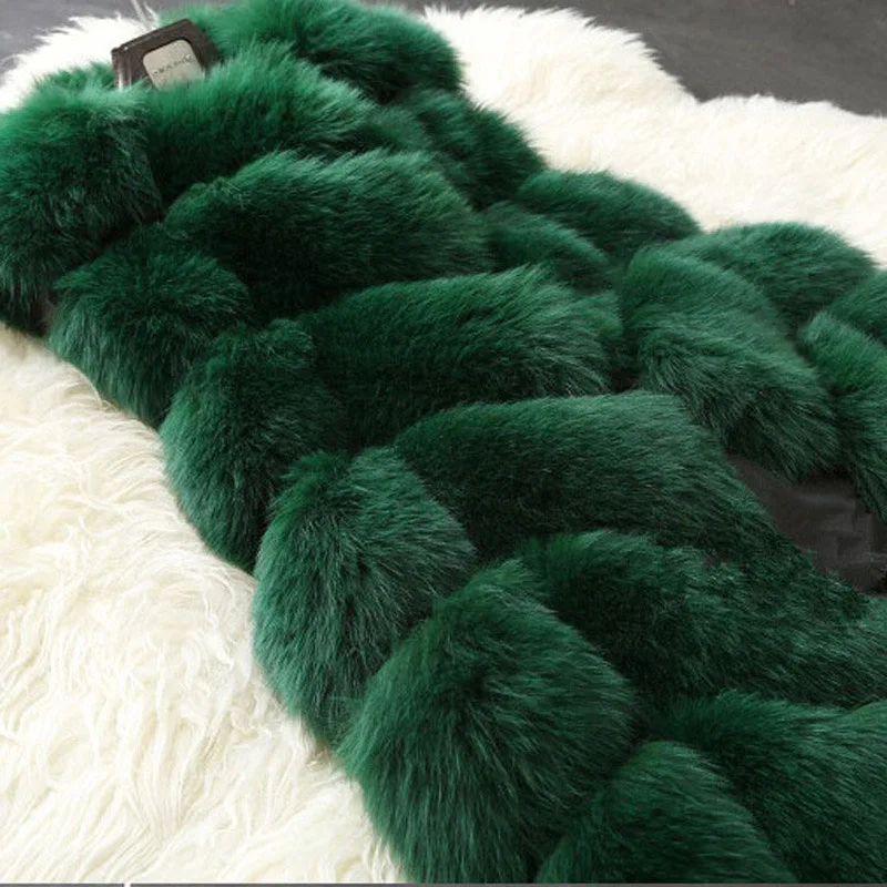 

2019 Winter Warm Fur Vests Faux Fur Coat Fox Fur Women's WOC02