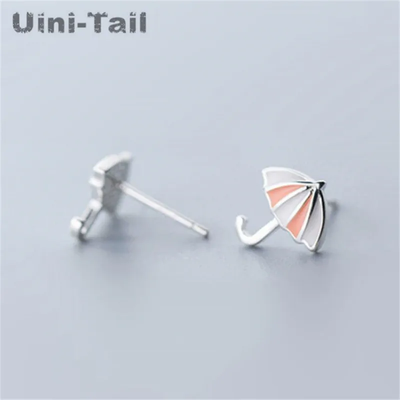 Серьги Uini-Tail из стерлингового серебра 925 пробы с милым зонтиком простые и