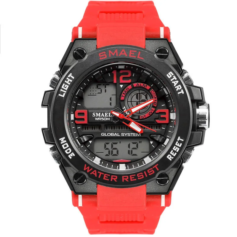 RD Shock Luxuly мужские наручные часы золотые цифровые часы мужские водонепроницаемые 50 м светодиодный часы мужские часы с большим циферблатом мужские спортивные часы - Цвет: RD