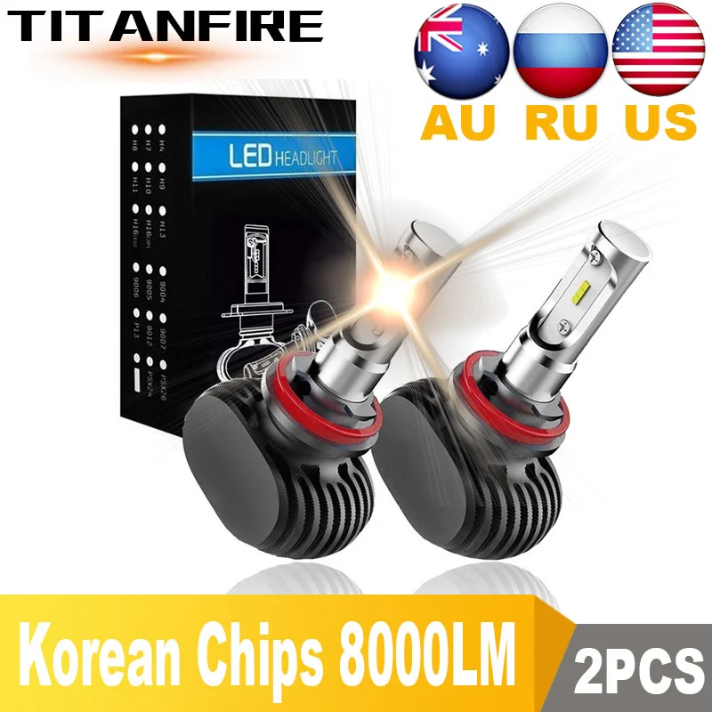 

ZK30 2PCS S1 Led H1 H3 H4 H7 H11 H13 9004 9005 9006 9007 Car Headlight Auto Fog Lamp 50W 8000LM Automobile Bulb Chips CSP 6500K