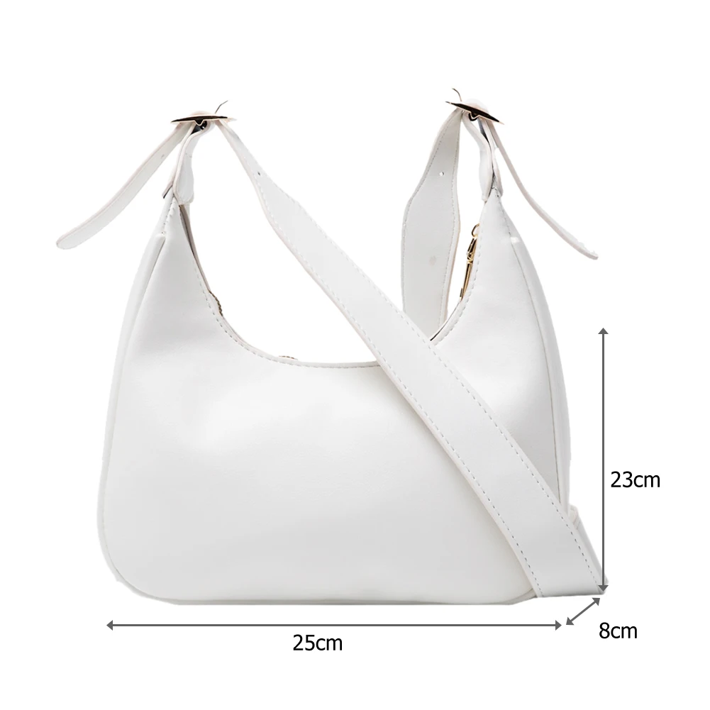 

Casual PU Leather Crossbody Bag Classic Texture Creative Design Leisure Women Hobos Purse Solid Shoulder Female Handbag