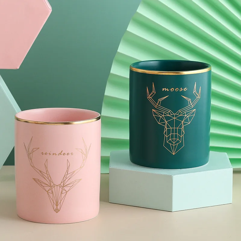 Скандинавский мультяшный керамический органайзер для кистей макияжа Настольный