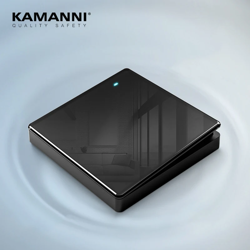 Роскошные светильник ели света KAMANNIi, стандарт США, стеклянная панель, переключатель, 1/2 клавиши, 3 канала, переключатель поперечной панели, черный переключатель питания, 220 В