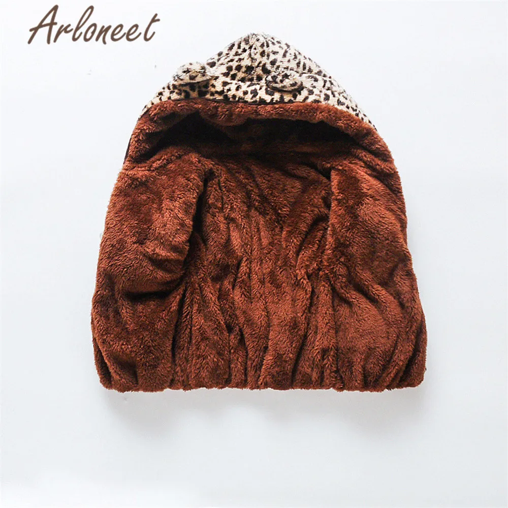 Детское пальто с капюшоном ARLONEET на молнии леопардовым принтом и плюшевой