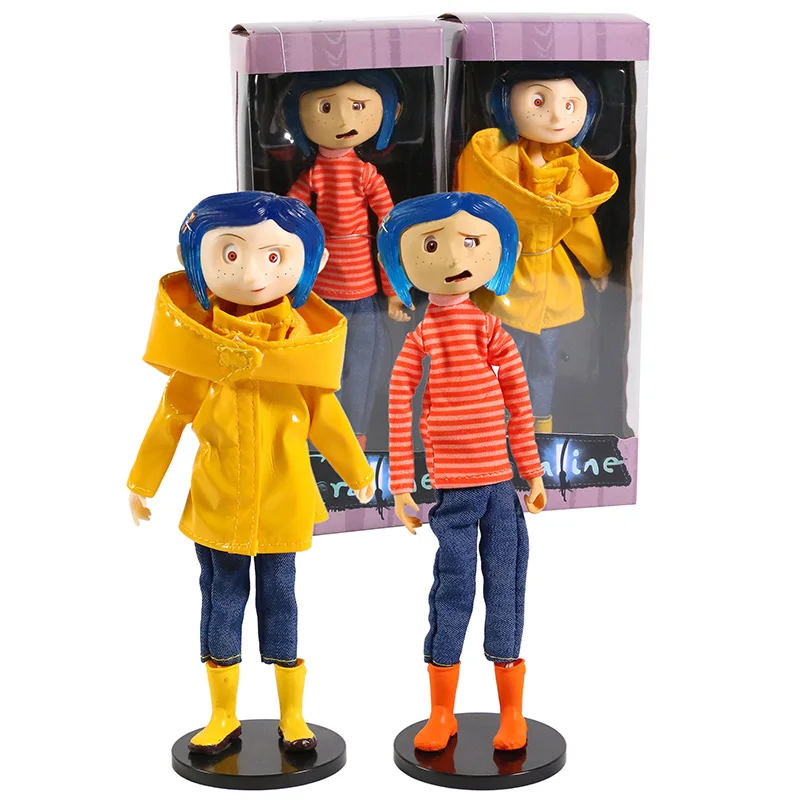 Экшн-фигурка куклы-Бенди Coraline 7 дюймов коллекция желтого дождевика из ткани NECA |