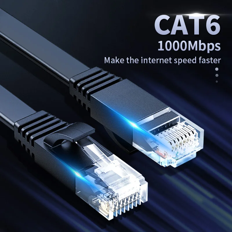 Плоский Ethernet-Кабель FONKEN Cat6 Rj45 модемный маршрутизатор кабель 1 Гбит/с сетевой