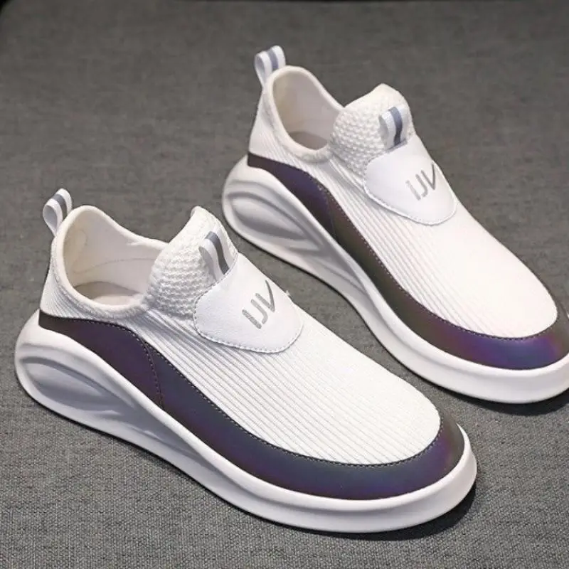 

SWYIVY Chaussure Femme Mesh Women Casual Sneakers 2020 Summer Shoes Woman Slip On Chunky Sneakers Women Shoes Flat Ladies Shoe