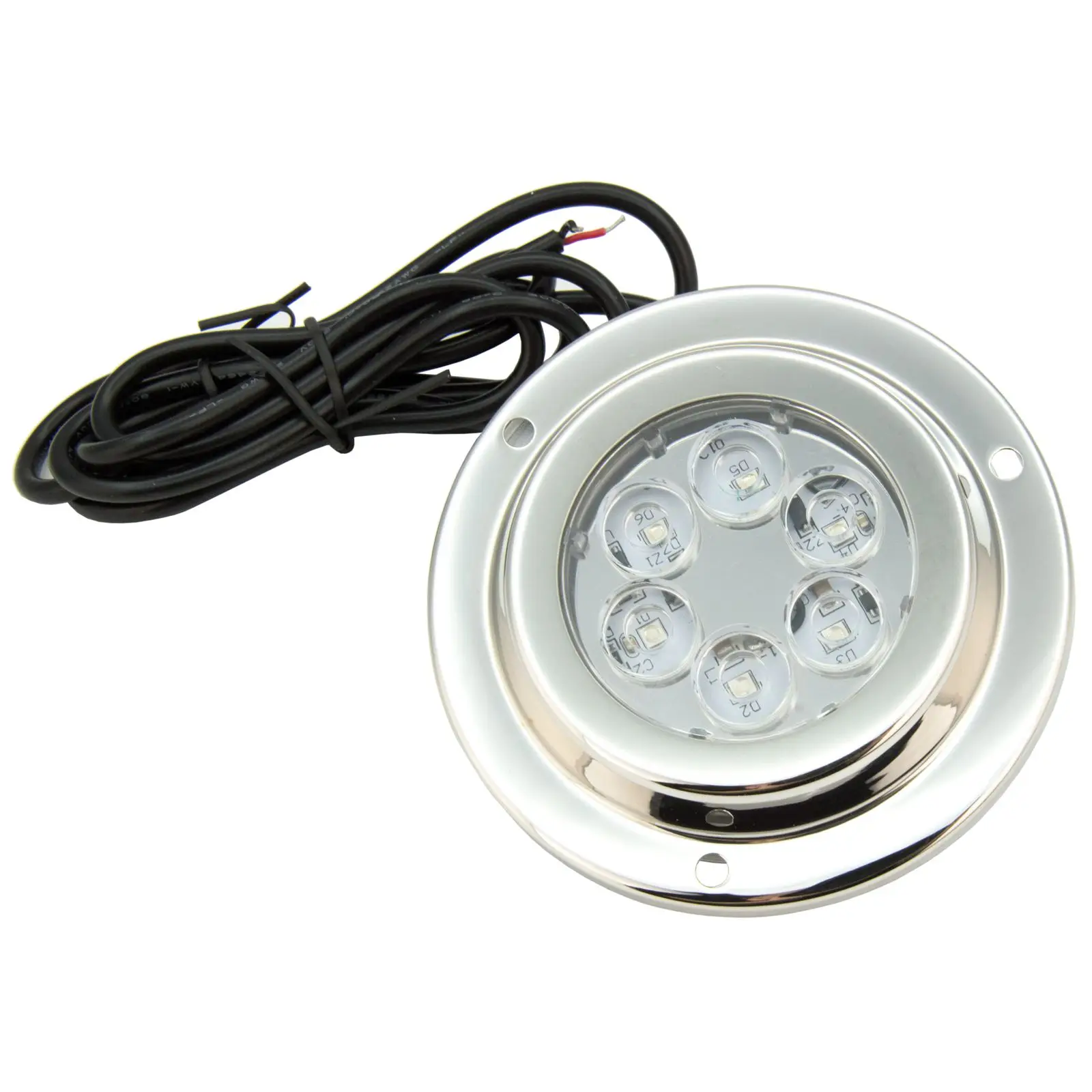 

6*2W DC LED Boat Marine Underwater Light Blue Surface Mount Stainless IP68