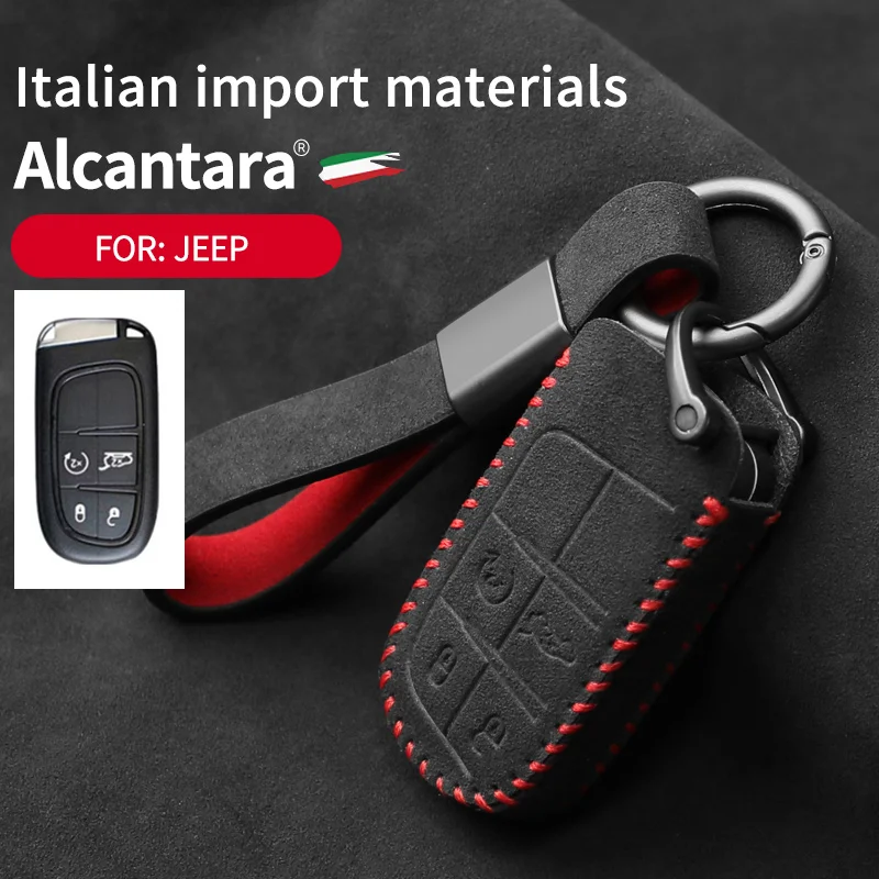 

for Compass jeep Freeman Freedom Everbright Commander Grand Cherokee Key Case Alcantara Flip Fur Protection Ornament