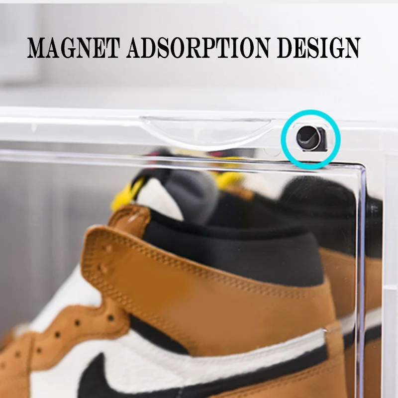 

Sneaker Shoe Box Acrylic Sneaker Display Box Shoes Storage Case Organizers Stackable Foldable CANQ889