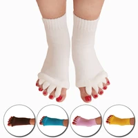 1 pair five fingers open toe socks for women correct thumb anklet grip gym yoga pilates chaussette