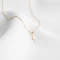 lightning pendants necklace 14k gold filled handmade jewelry gold choker necklace collier femme kolye boho women necklace