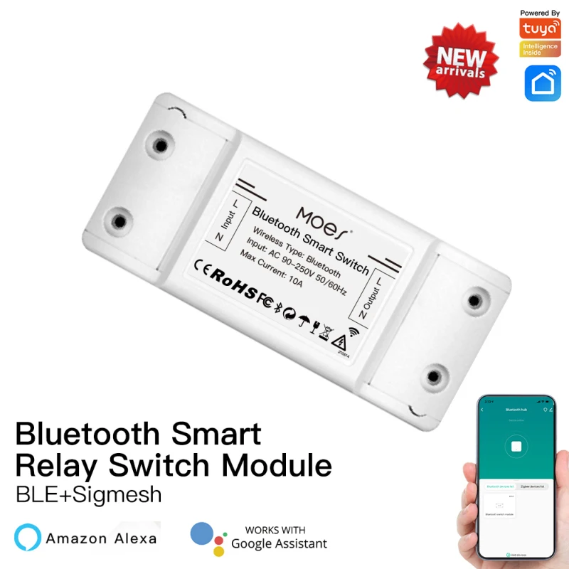 

Smart Light Switch Bluetooth-compatible Smart Switch Wireless Remote Control 10A Relay Module controller Works with Alexa Google