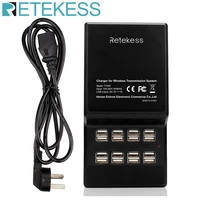 retekess tt002 16 port usb charger base 35w dc 5v 7a usb charging dock built in spare fuse for wireless tour guide system