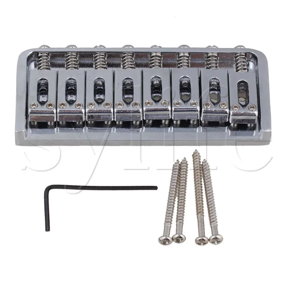 

Silver 8 String Fixed Bridge Replacement for Electric Guitar with Screw