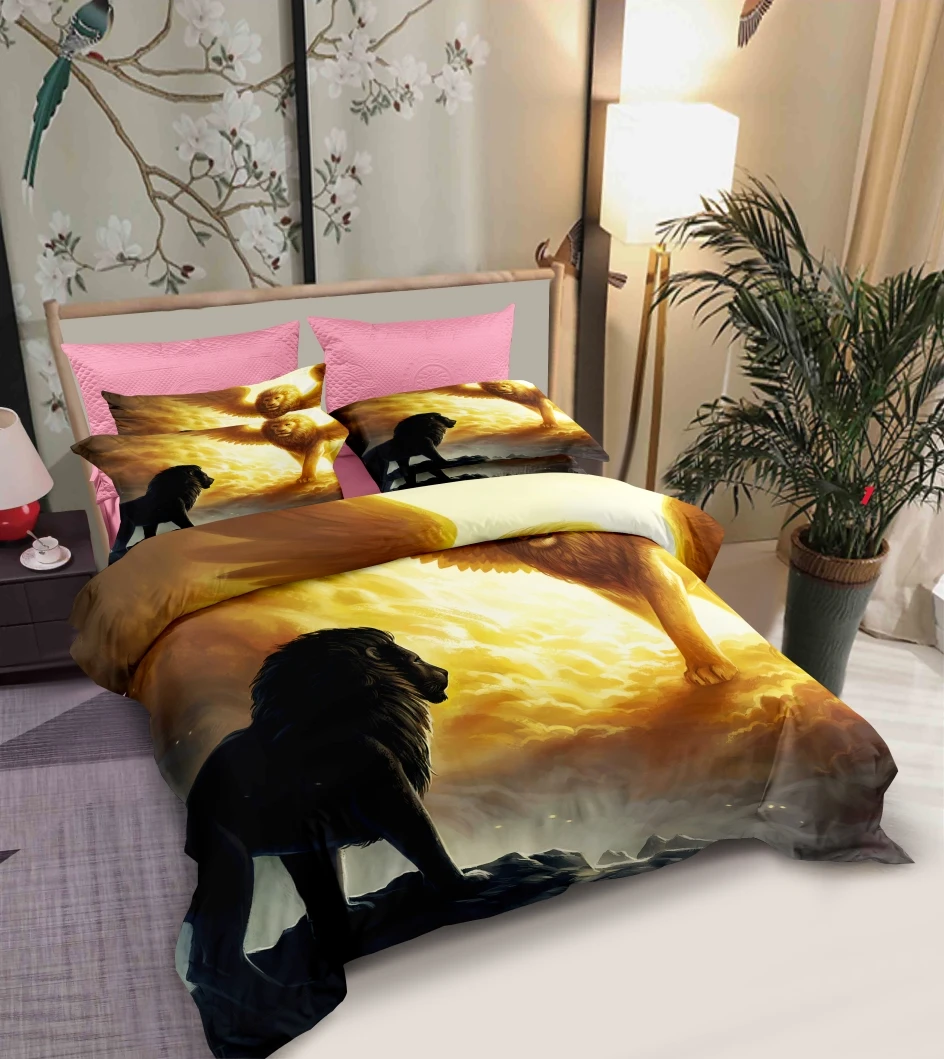 Комплект постельного белья с изображением волка односпальный двуспальный