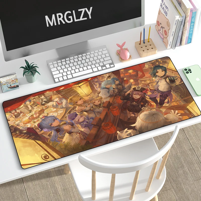 

Коврик для мыши MRGLZY, разные размеры, 40*90 см, XL, Genshin Impact, аниме, большой Настольный коврик, компьютерные игровые периферийные аксессуары, коври...