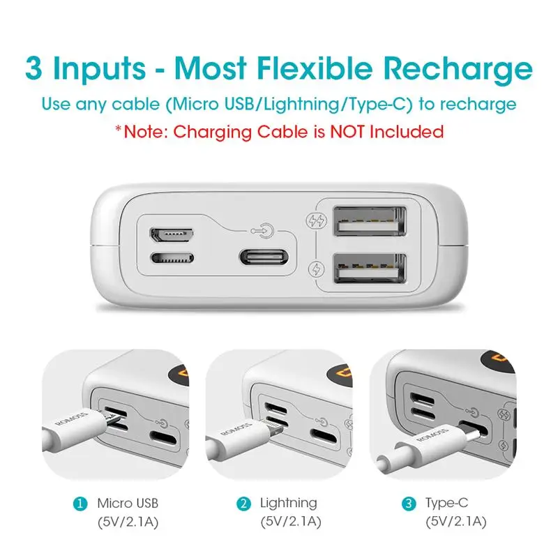 ROMOSS OM10 10000 мАч powerbank с двойным usb портом портативное зарядное устройство для [