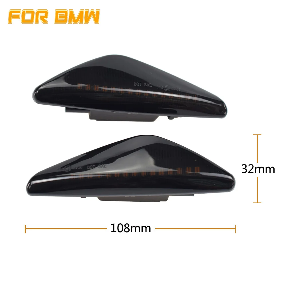 2pcs Smoke Lens LED Dynamic Side Marker Light Turn Signal Indicator Repeater For BMW X3 F25 X5 E70 X6 E71 E72 2008-2014 - купить по