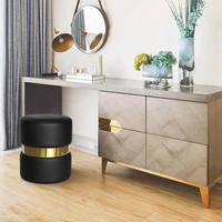 modern minimalist home living room shoe changing stool round bedroom study makeup chair light luxury shoe stool metal ring chair