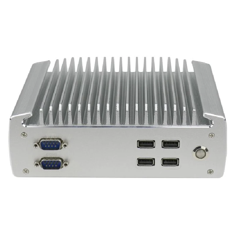 Новейшая Поддержка 6 * COM безвентиляторный мини-ПК с Celeron J1900 2 LAN HDMI VGA