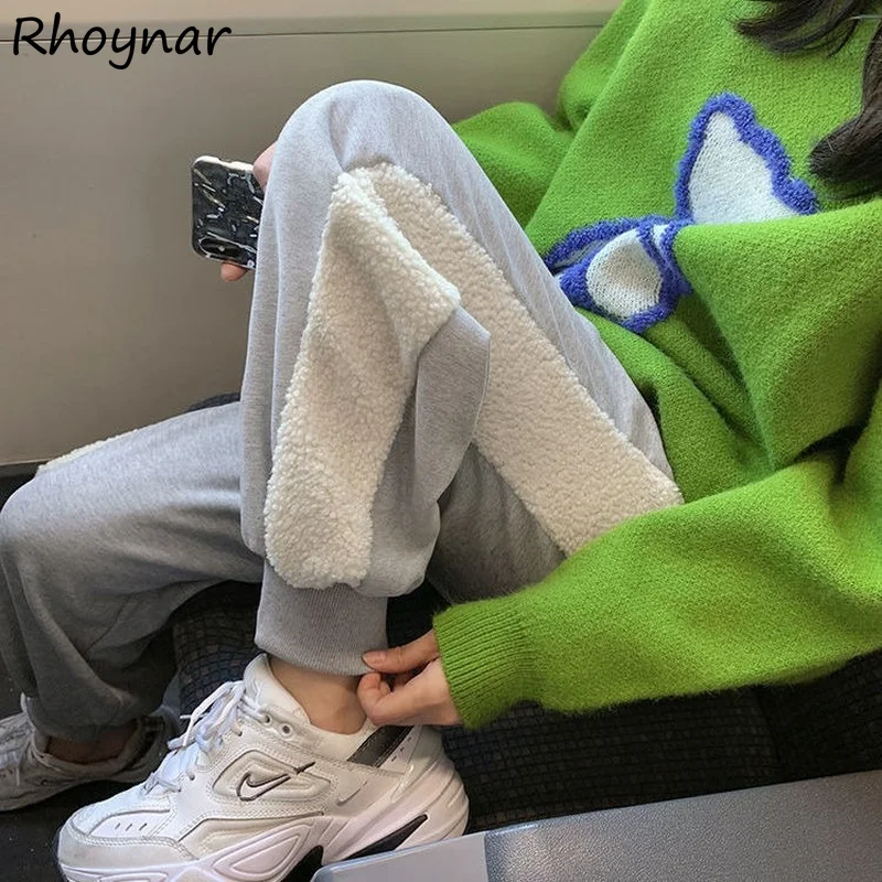 

Брюки женские повседневные с высокой талией, винтажные свободные шаровары в стиле пэчворк, милые уютные Джоггеры в стиле преппи для девушек