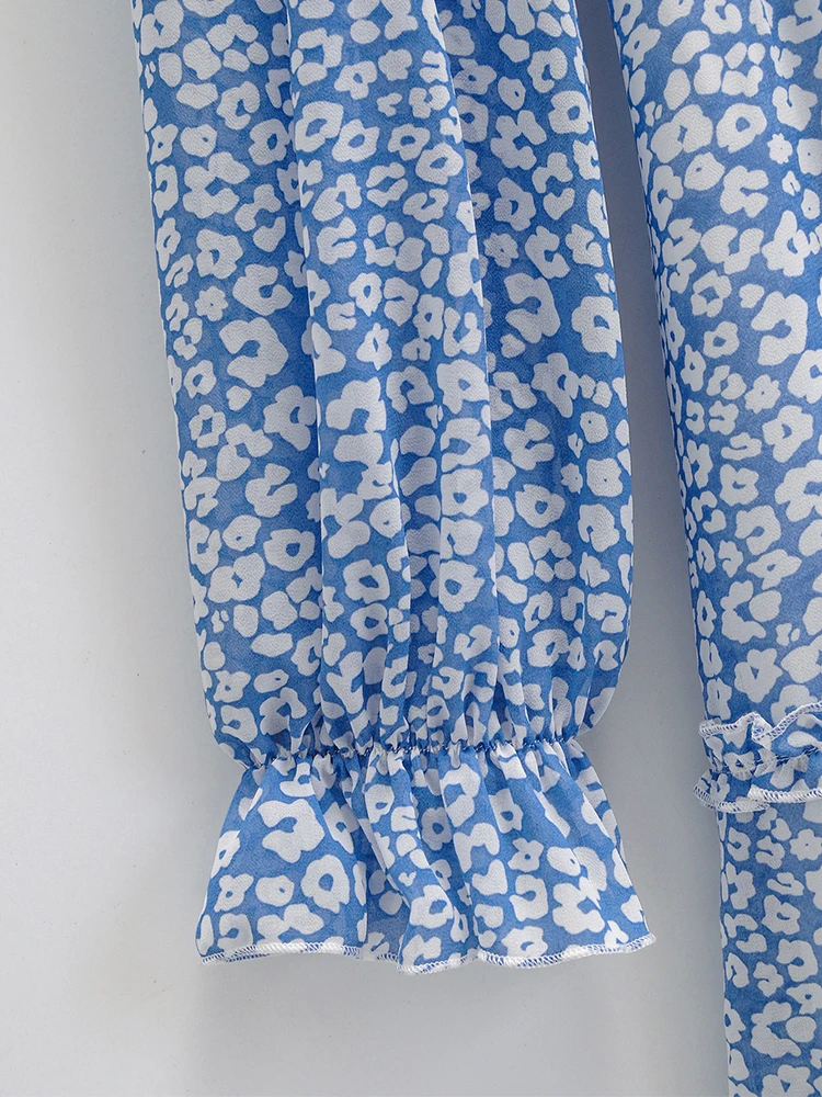 Женское шифоновое платье рубашка с V образным вырезом и цветочным