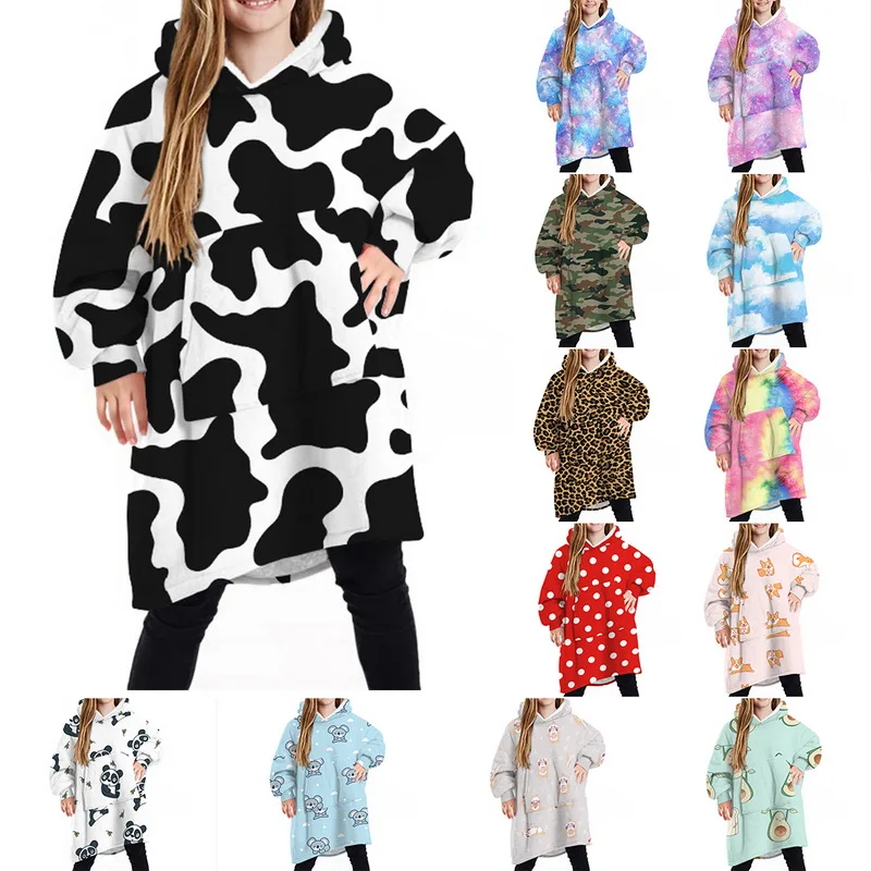 

Winter Warm Homewear Blanket Hoodie Oversize Sweatshirt For Women Men Kid Hoody Sweatshirt Home Coats Comfy Pullover