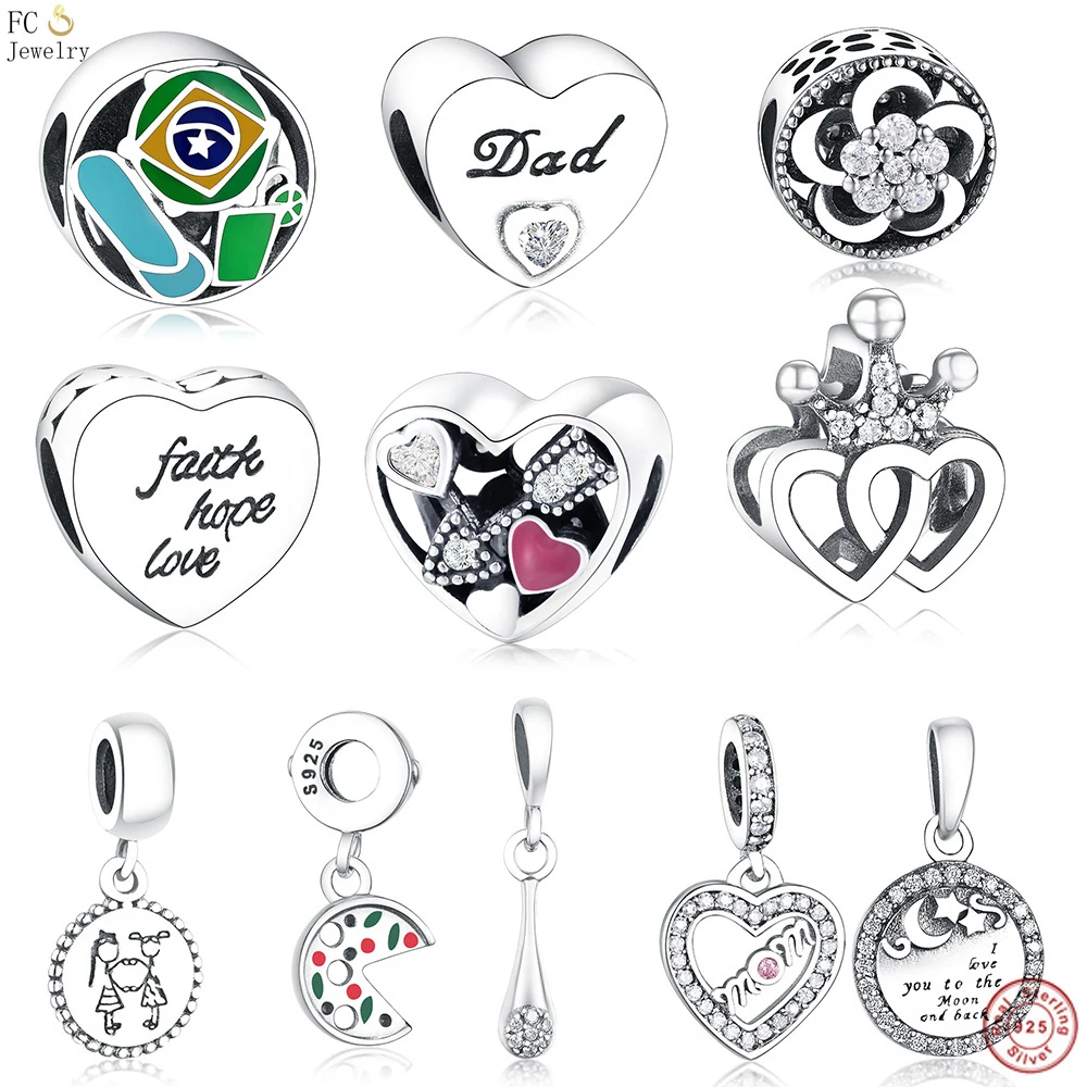FC ювелирные изделия Подходит Pandora шармы браслеты 925 Стерлинговое письмо надежды