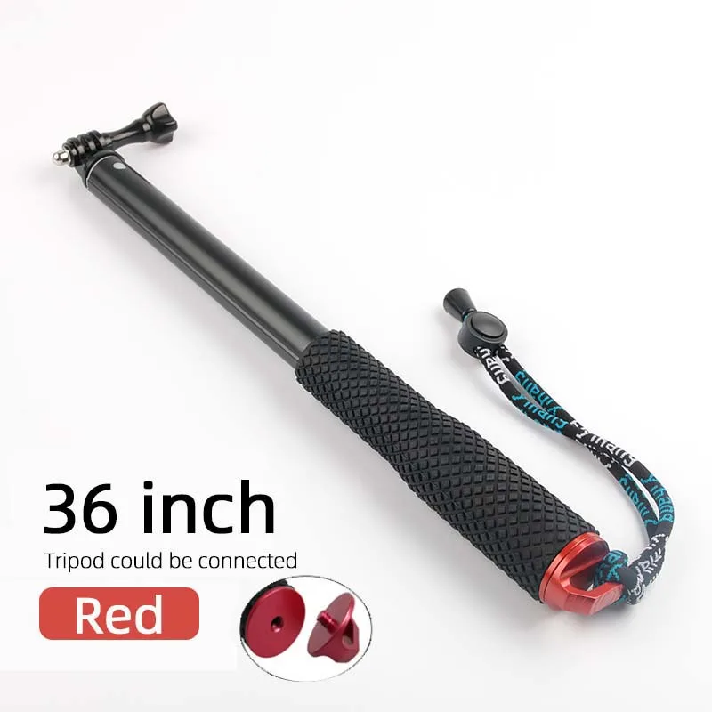 36inch Red Портативная селфи-палка для GoPro Hero 7 6 5 4 Экшн-камера раздвижной монопод для Xiaomi Yi 4K Sjcam Sj4000 Eken H9 аксессуары для камеры - Цвет: 36inch Red