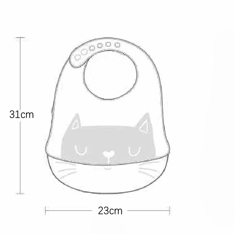 

2PCS Baby Bibs Cute Cartoon Print Waterproof Soft Silicone Baby Feeding Stuff Cat Pattern Kids Girl Boy Adjustable Children Bib