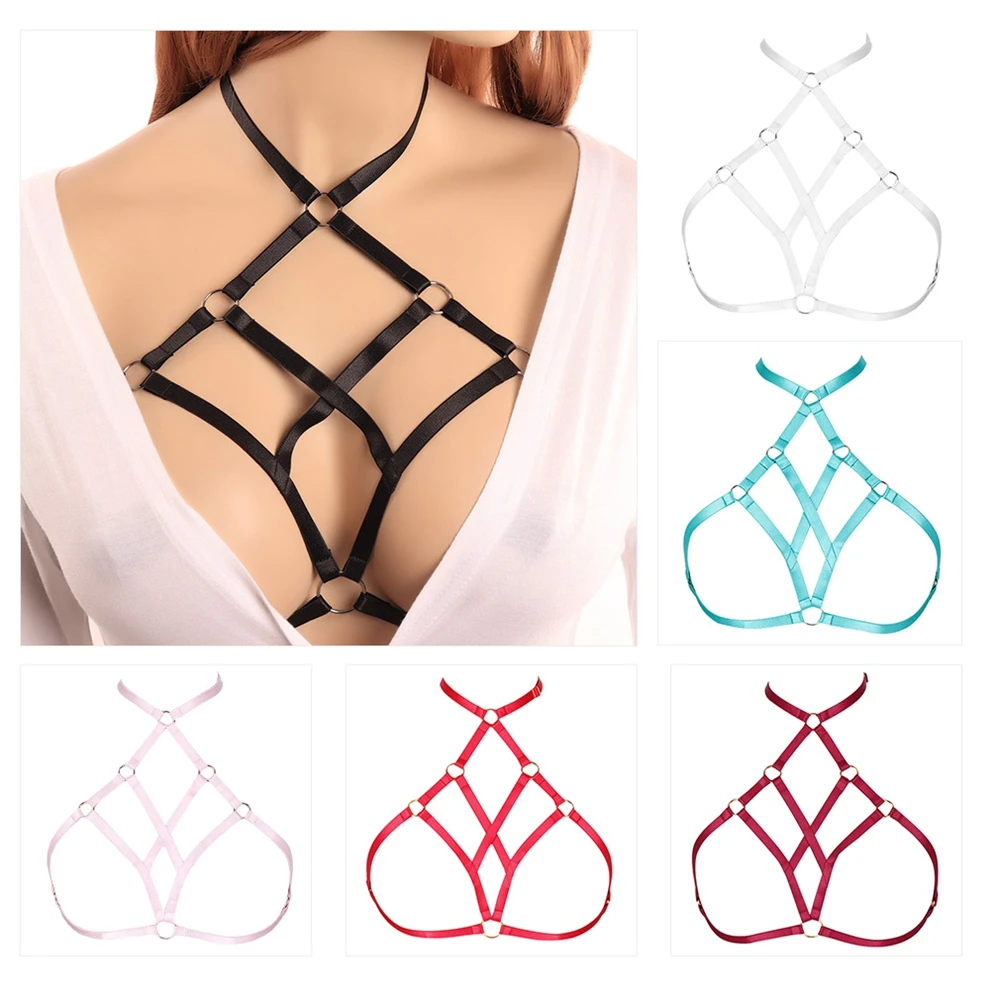 

Hollow Bra Harness Fashion Belt Adjust Size Suspenders Pole Dance Rave Costume Waist Punk Gothic Style Erotic Lingerie Chest