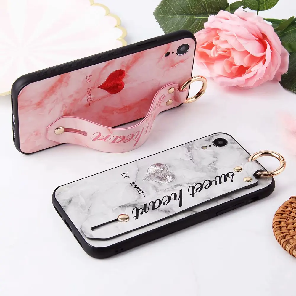 Чехол для iPhone X/XS новый мягкий чехол с вышивкой и ремешком на руку iphone пара чехлов |