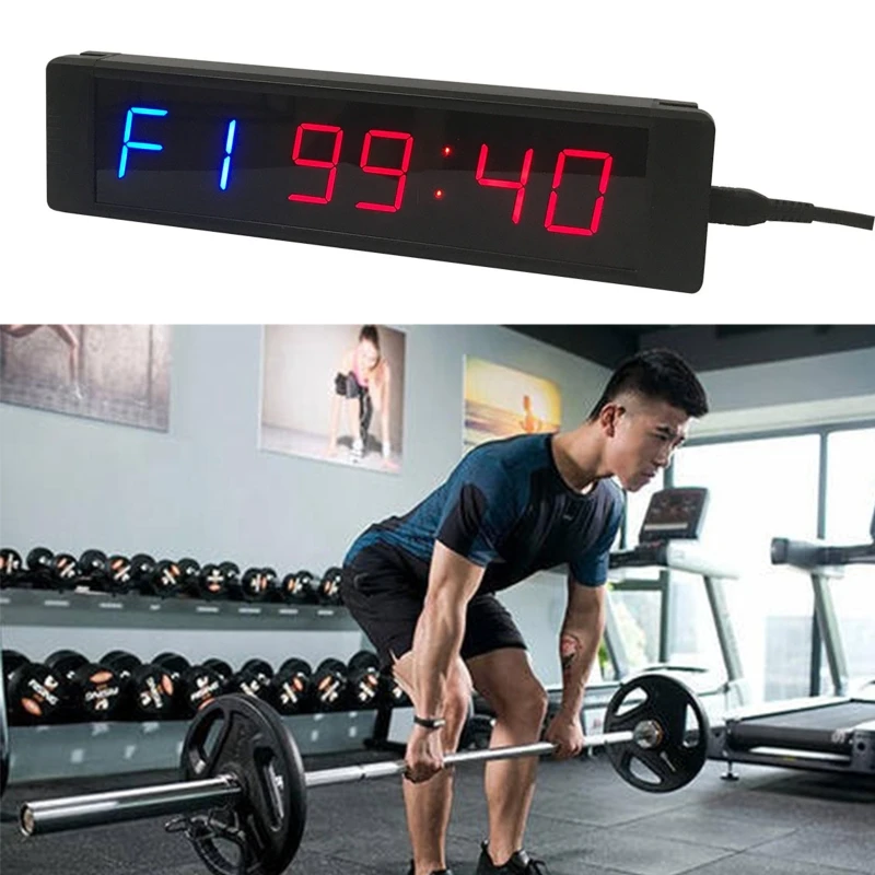 

Gym Timer Stopwatch with Remote for Gym Fitness Training Ideal Interval Timer Clock with Wall Mount Brackets