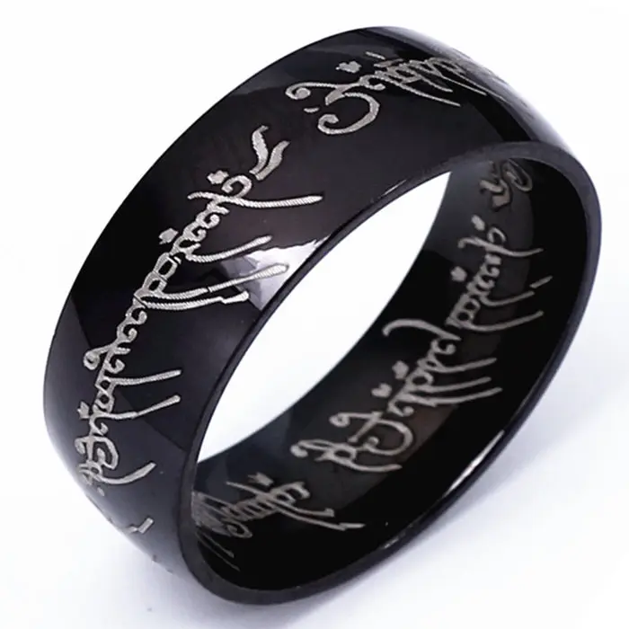 JR2006-8BK 8mm 4 мм 6 мм 316 титановая нержавеющая сталь пара кольцо серебряного цвета - Цвет основного камня: JR2006-8BK 8mm