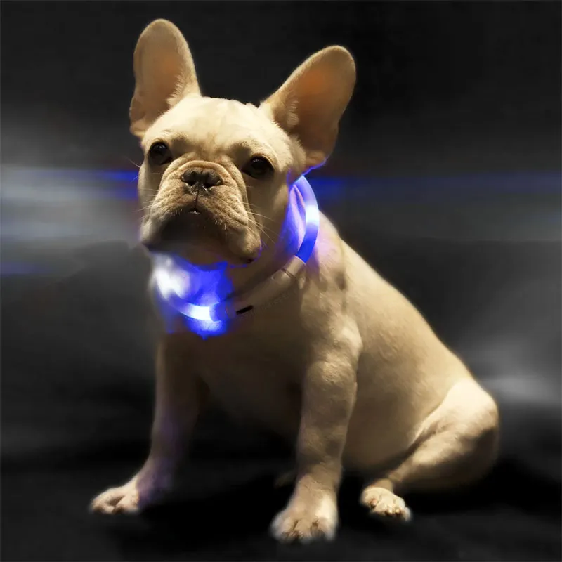 Xiaomi Mijia Pet Блестящий Воротник для прогулок в ночное время шоппинг анти-питомец потерянный Предупреждение предупреждающий свет мягкий силикон может отрезать usb зарядку