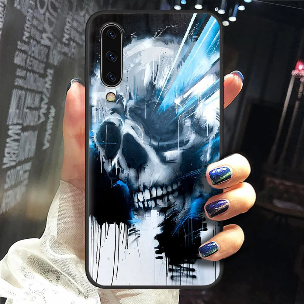 

blue fire cool Skull Skeleton Phone Case Cover For Samsung Galaxy A10 A20 A30 E A40 A50 A51 A70 A71 J 5 6 7 8 S cover