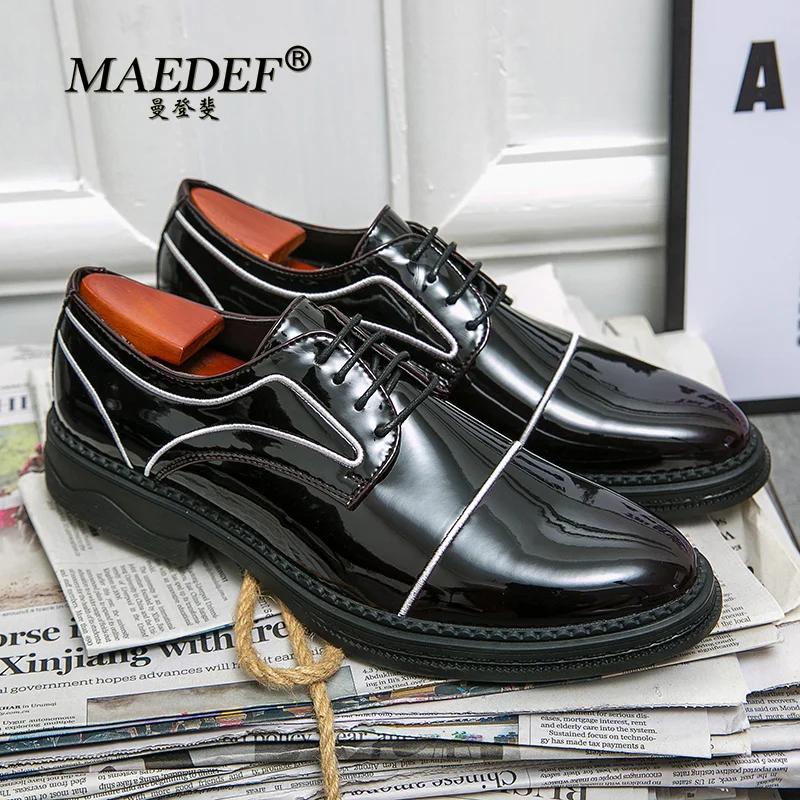

MAEDEF New Fashion Leather Gentleman Shoes Men's Business Dress Shoes Handmade Casual Loafers Men Party Flat Formal Shoes