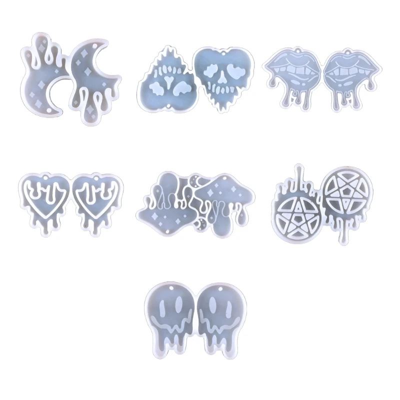

1PC Earring Silicone Mold Epoxy Resin Casting Molds for Halloween Decoration Women Girl Jewelry Making DIY Crafts