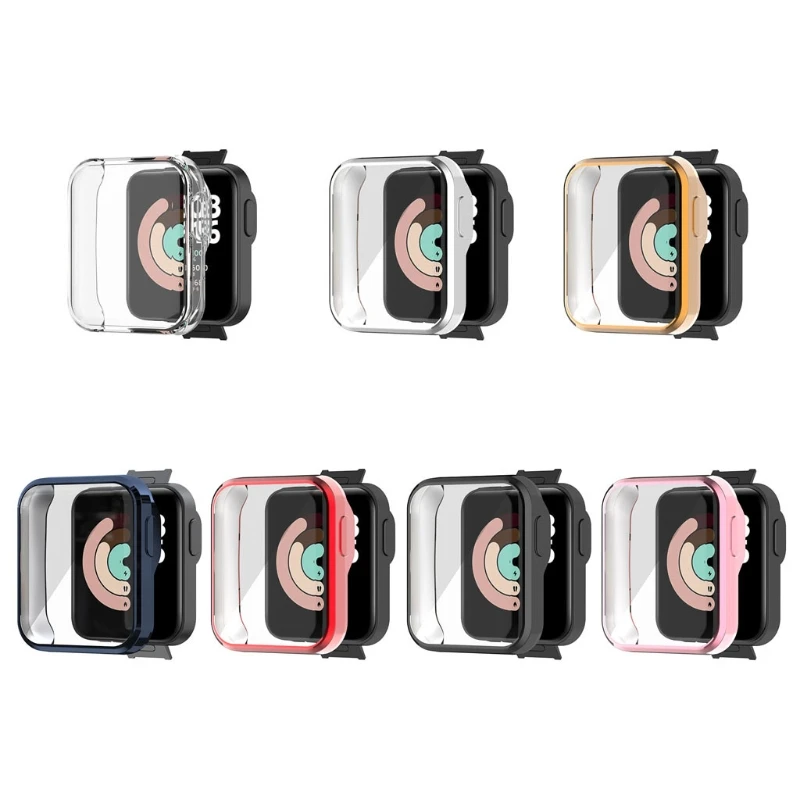 Soft Colorful Watch Protector Case Screen Protective Cover Skin Shell for -Xiaomi Mi Watch Lite Redmi Watch Accessories