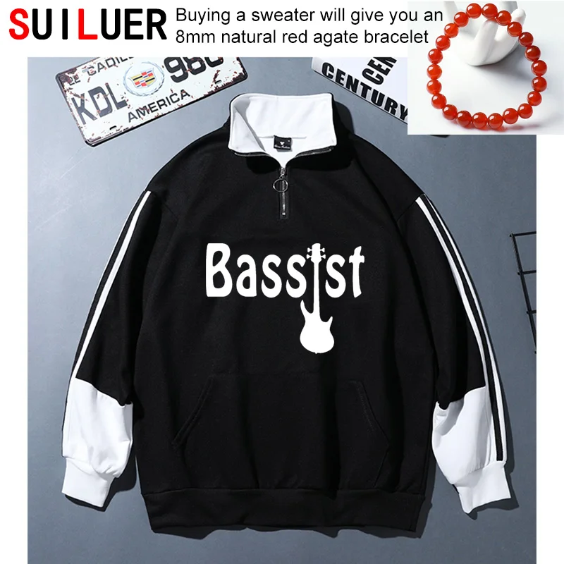 

New Autumn Spring Style Bassist Guitar Sweatshirts Funny music band bass guitarist rock Women Men Hoodies Sports Pullovers SL922