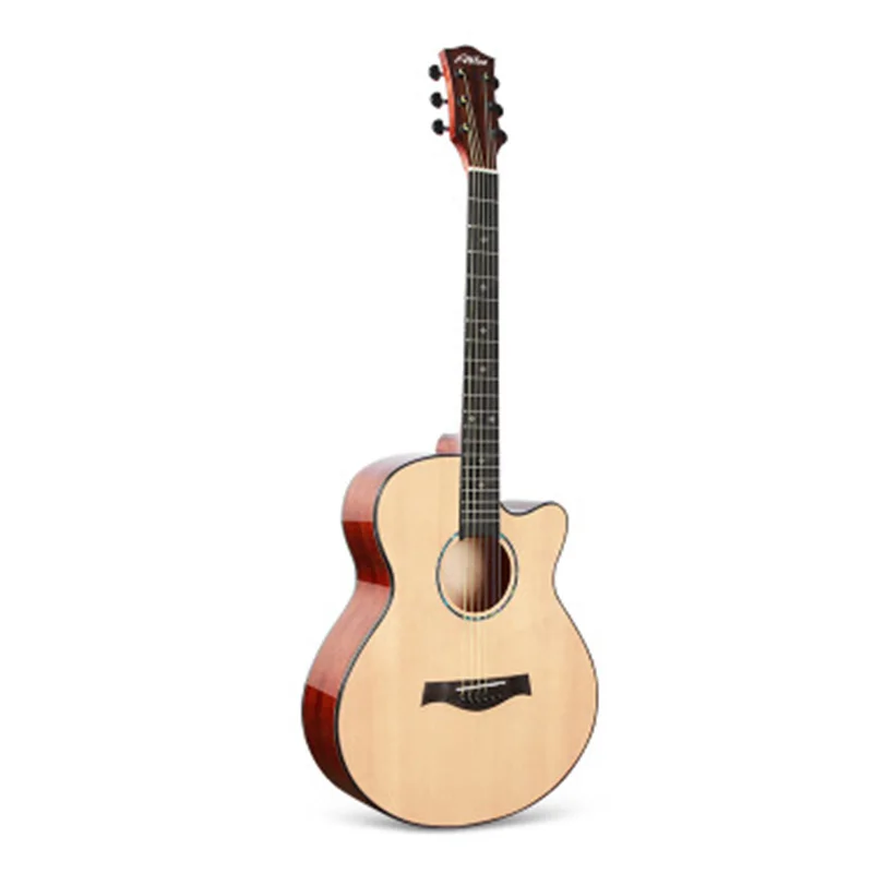 36 40 41 дюймов Cutaway гитара 6 струн глянцевый отделочный Массив ели Sapele Акустическая
