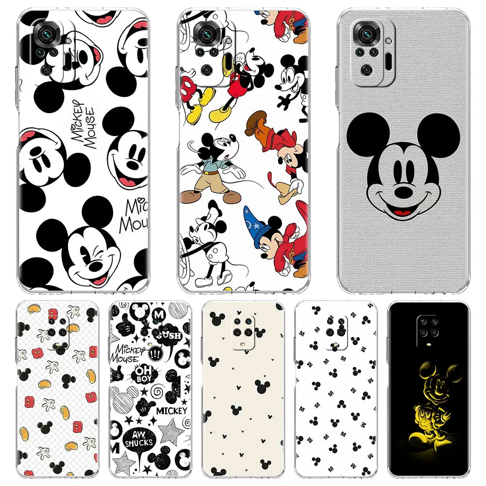 

Transparent Case For Xiaomi Redmi Note 10 K40 9S 9 8 7 Pro Silicone Soft Printing Drawing Cover Housing Cute Mickey Mouse Disney