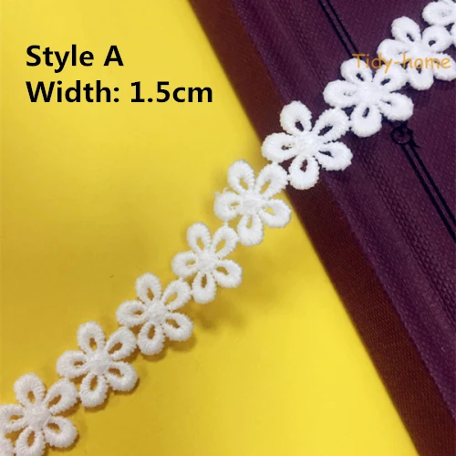 1 ярд белый милый цветок кружева растворимые Вышивка Кружева отделка молочного