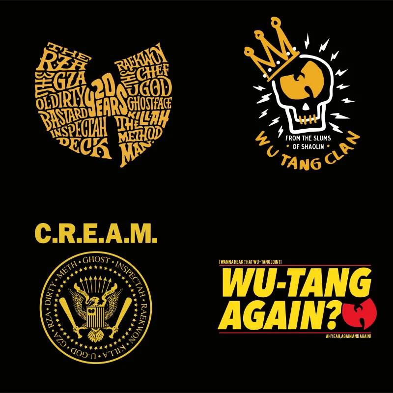 Футболка с логотипом группы Wu Tang Clan топы креативным дизайном в стиле хип хоп