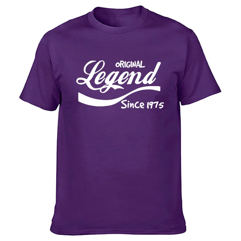 

Fashion Legend Since 1975 T-Shirt Funny Birthday Gift Top Dad Husband Brother Cotton Tshirt Men Clothing Short Sleeve Tops Tees