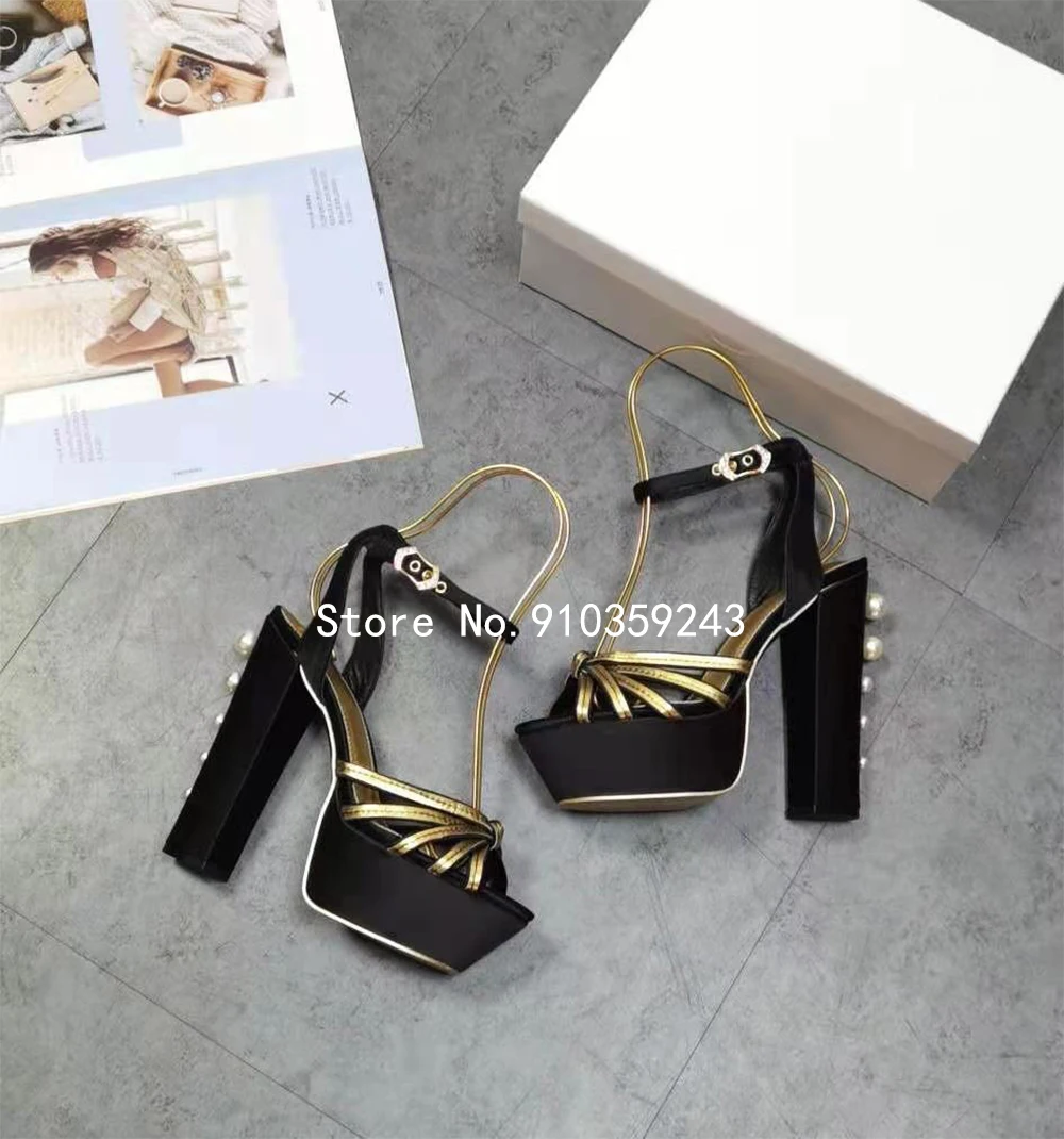 

2021 spring and summer new pearl element trend fashion retro style sexy female high heels 35-43 size