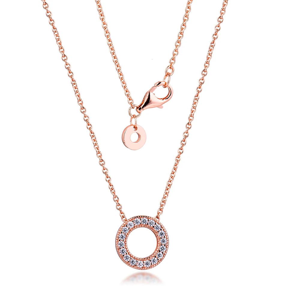 Ожерелье-Колье женское из серебра 100% пробы розовое золото 925 | Украшения и